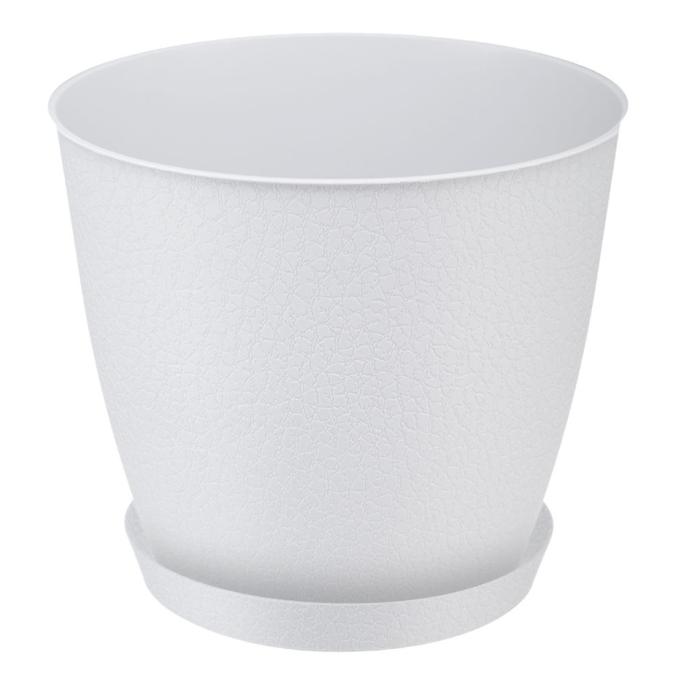 Doniczka z podstawką PELLA 22cm biały